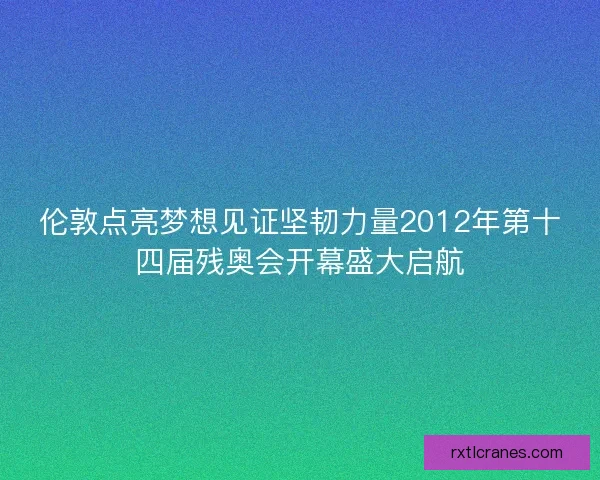 伦敦点亮梦想见证坚韧力量2012年第十四届残奥会开幕盛大启航